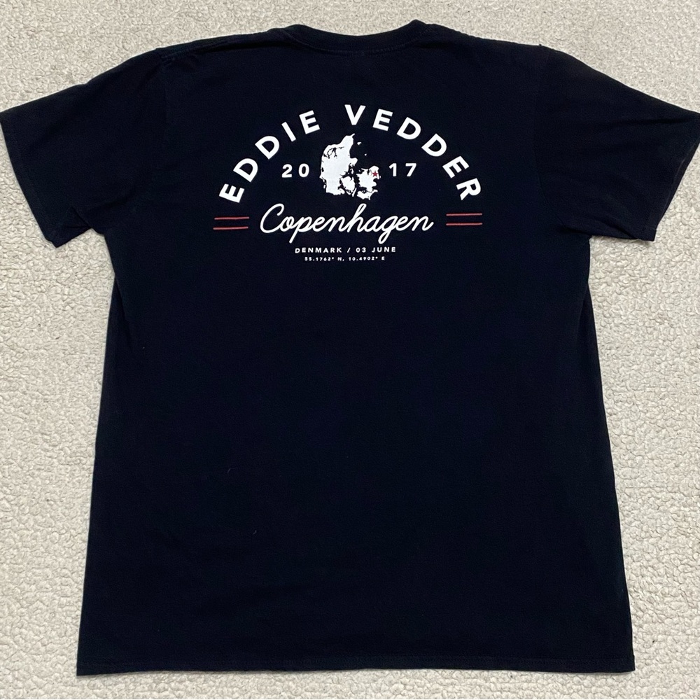 Eddie Vedder 2017 6/3 Copenhagen Denmark June 3 Tour Shirt Size L Pearl Jam